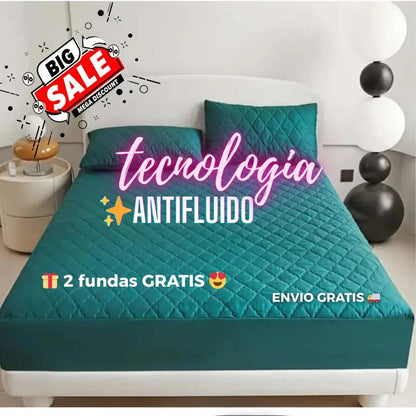 MATCOVER™: PROTECTOR PARA COLCHÓN ANTIFLUIDOS Y ACOLCHONADO + 2 FUNDAS PARA ALMOHADA GRATIS