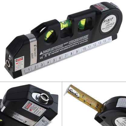 METRO CON NIVEL LASER 4 en 1